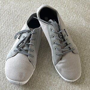 WHITIN Men's Shoes Wide toe box shoes Minimalist grey canvas shoes size 44
